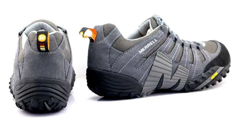 Outdoor Sport Hiking Shoes Men Gray Mesh For Male Durable Mountain Anti-Slip Non-slip Genuine Leather Climbing Sneakers