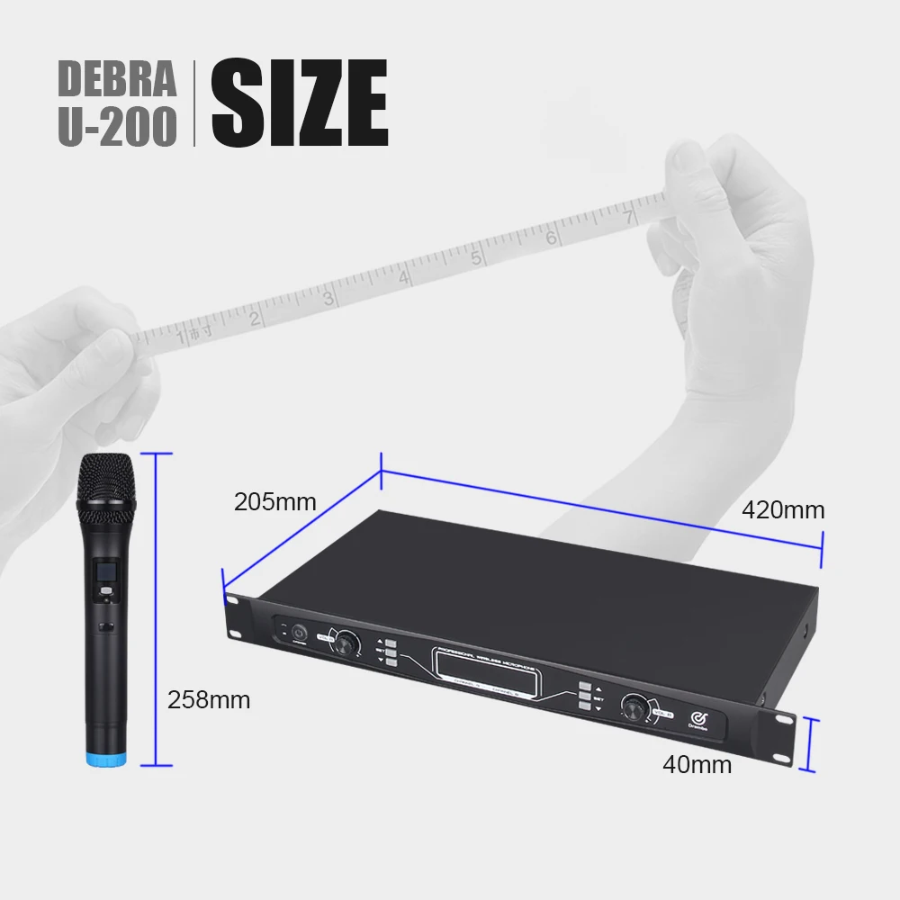 Беспроводной микрофон Debra audio Pro 80*2 выбираемый канал УВЧ с беспроводными