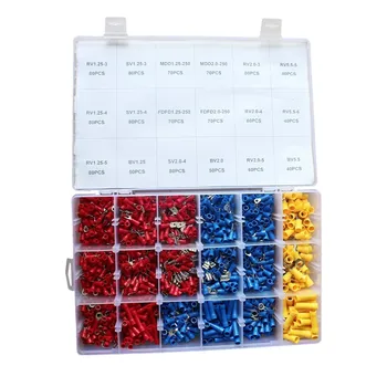 

1200Pcs Assorted Crimp Terminals Set Kits Insulated Electrical Wiring Connectors Insulated Cord Pin End Quick Male/Female