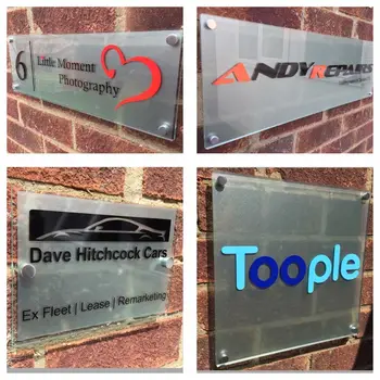 

COMMERCIAL OFFICE GLASS EFFECT ACRYLIC BUSINESS SIGNS COMPANY STAND OFF DISPLAY