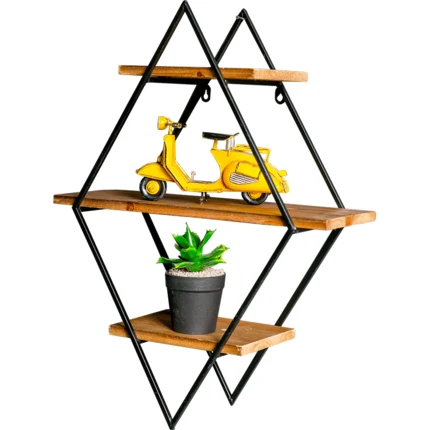  Industrial Wind Wall Shelf Decoration Wall Hanging Tea Shop Bedroom Restaurant Bar Creative Wrought - 32987552785