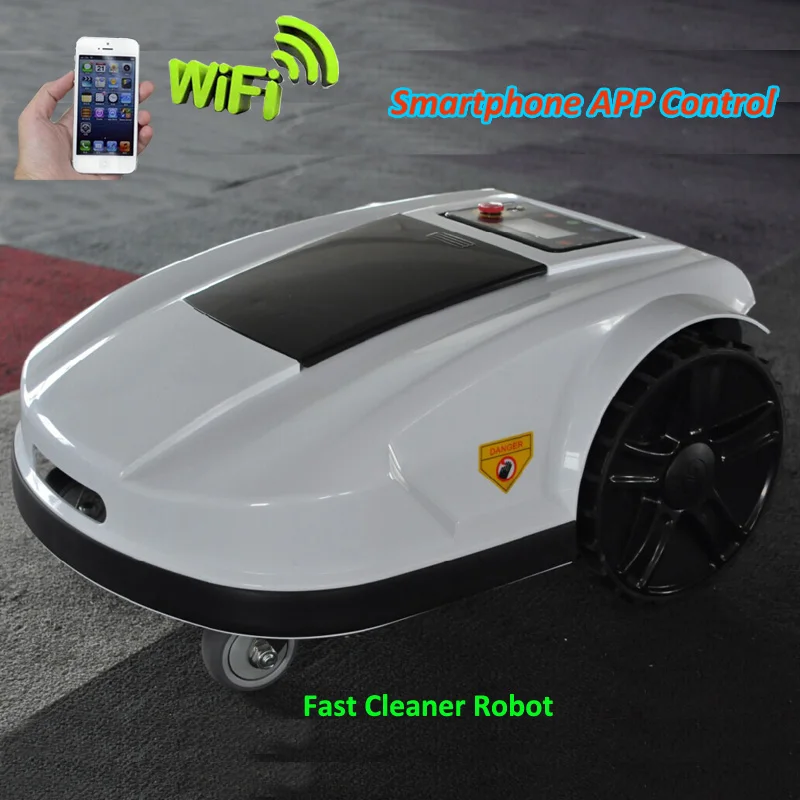 

Green 4th Generation WIFI control robot lawn mover S520 glass cutter with mowing schedule,LCD display, Rain sensor,waterproof