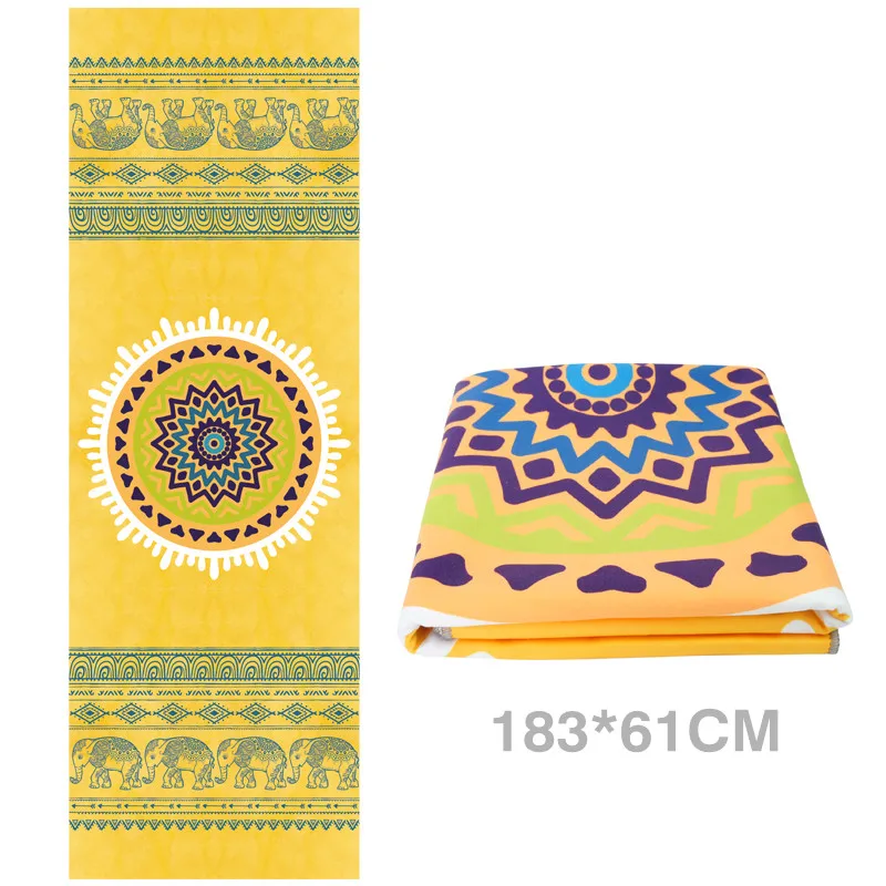 New Arrival Printed Yoga Towel Anti Slip Pilates Yoga Mat Cover Portable Travel Exersice Yoga Blanket Mat Towel Thin beach cover