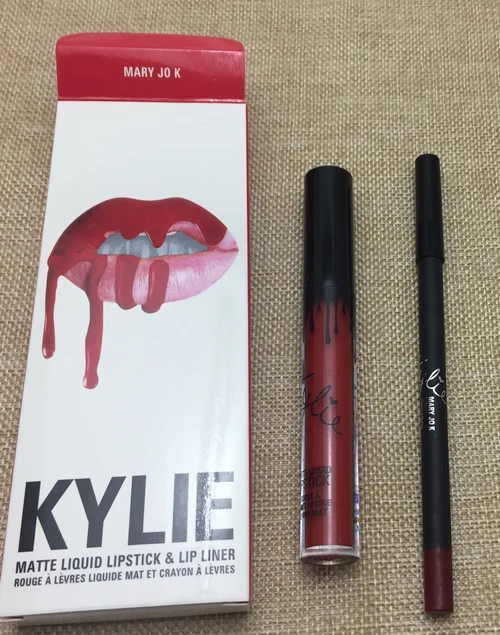 hot new KYLIE matte lipstick+lips pencil makeup lasting waterproof liquid lip gloss kilie lipstick kyliejenner lip - Color: MARY JO K