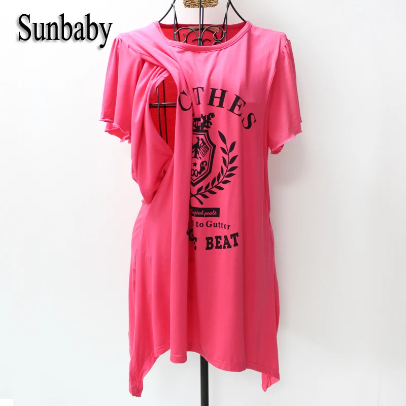 

Summer Fashion Letter Printed Short Sleeve Causal Clothes for Pregnant Women Nice Fabric Clothes for nursing mothers