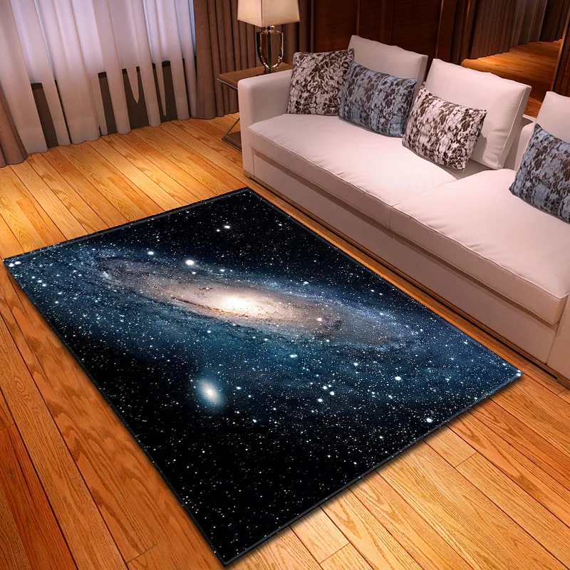 Galaxy Space Stars напечатаны 3D ковры для гостиной, спальни, коврики для гостиной, чайный коврик для стола, мягкий фланелевый декоративный ковер большого размера
