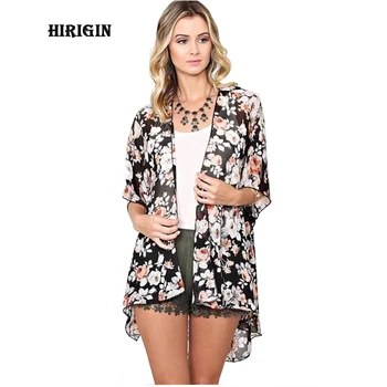 

Women Floral Loose Shawl Kimono Cardigan Boho Chiffon Tops Jacket Blouse New