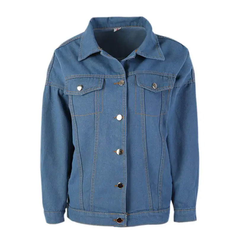 2017 New Navy Blue Harajuku STYLE Jean Jacket New Autumn Women Denim