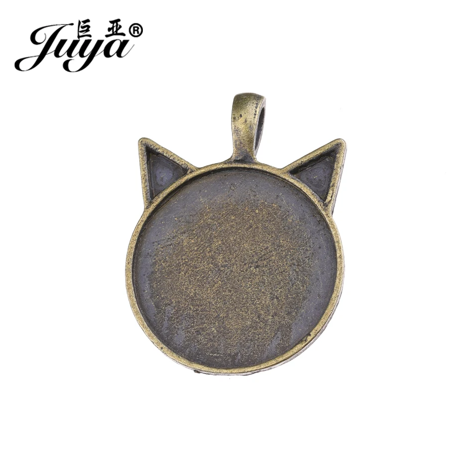 Ожерелье JUYA подвеска ювелирное изделие для DIY 25 мм 4 шт./лот кошачьи ушки форма