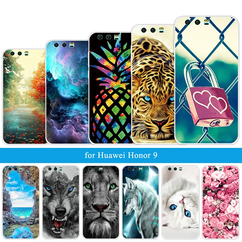 

For Honor 7C 6A 7X 6X 5C 9 Case Cover Funda Bumper Silicon Phone Protector Wolf Cover Coque Capa For Honor 7A Pro 8X JSN-AL00