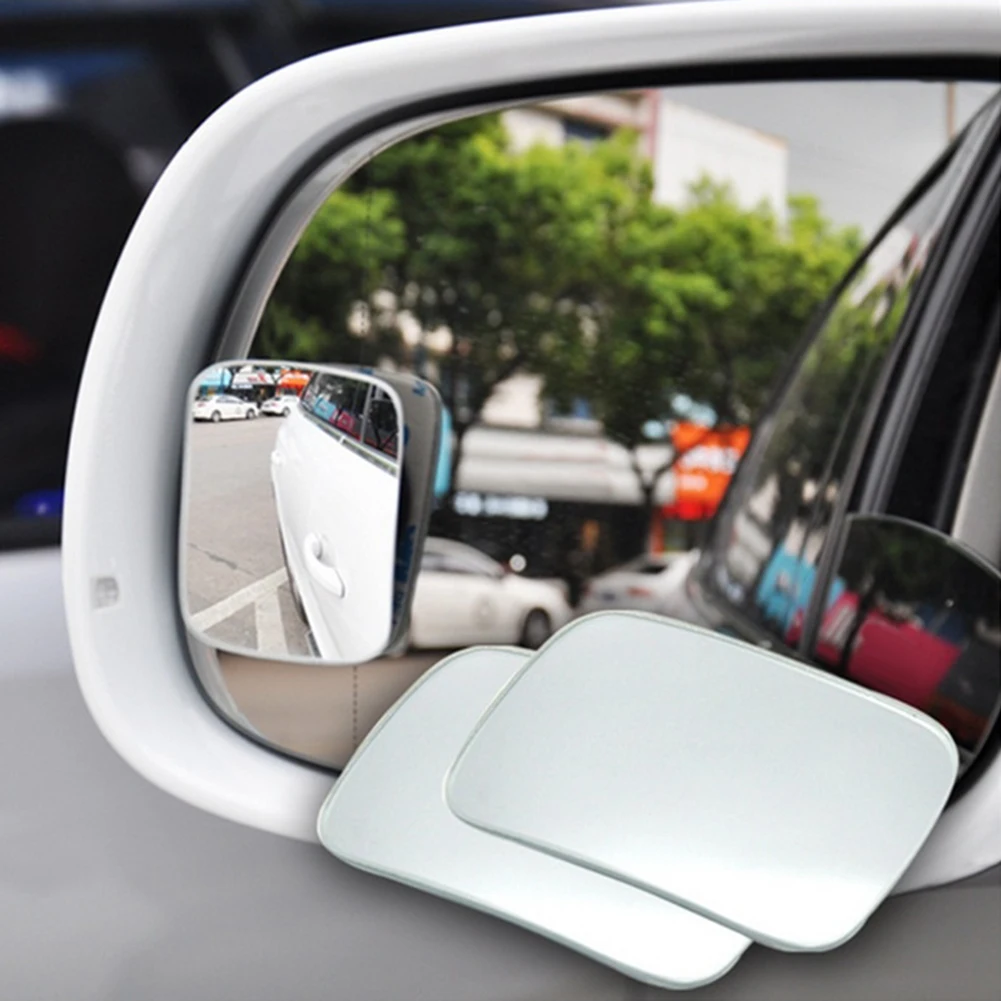 

2Pcs Car Safety Parking Rear View Rain Shade Wide Angle Convex Blind Spot Mirror