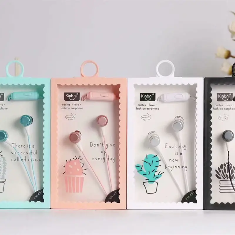 

Cute Girl Kids Cactus Earphones Pink Blue Headset 3.5mm Earphone Cartoon Earbuds With Mic For Xiaomi mp3 Samsung ipone
