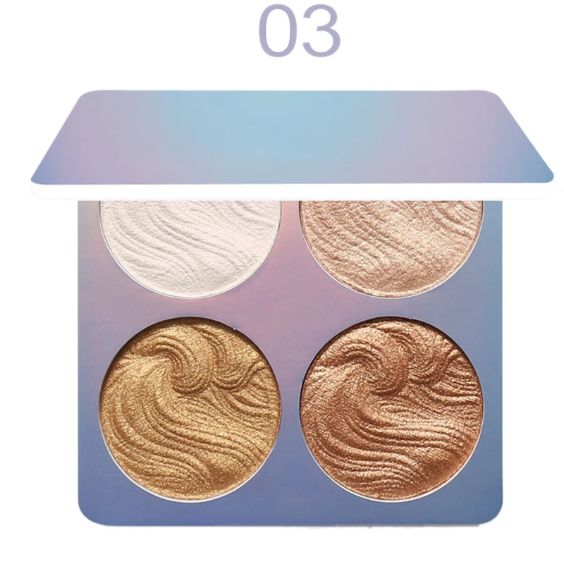 

Portable Glow Shimmer Highlighter Palette 4 Color Highlighting Contour Makeup Tool for Professional Use
