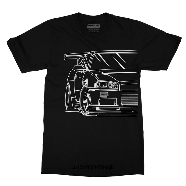 Nissan Skyline R34 Jdm Tuner Car Graphic Tee Shirt Men Casual Cotton T