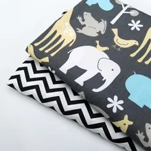 Темный цвет серии хлопок саржа ткань животных/полосой печати «сделай сам» Лоскутная работа ткань для рукоделия материал ручной работы хлопчатобумажная ткань