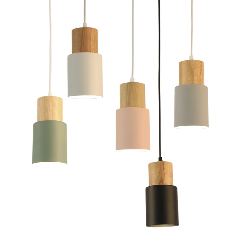 Nordic Suspension Wood Pendant Light Home Lighting Hanging Pendant Lamp LED E27 E26 110V 220V Restaurant Pendant Lights (1)
