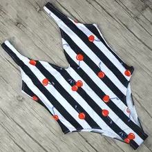 Полосатый купальник с высокой посадкой, сексуальный женский цельный купальник, женский черный бразильский Монокини, пляжная одежда, купальный костюм XL