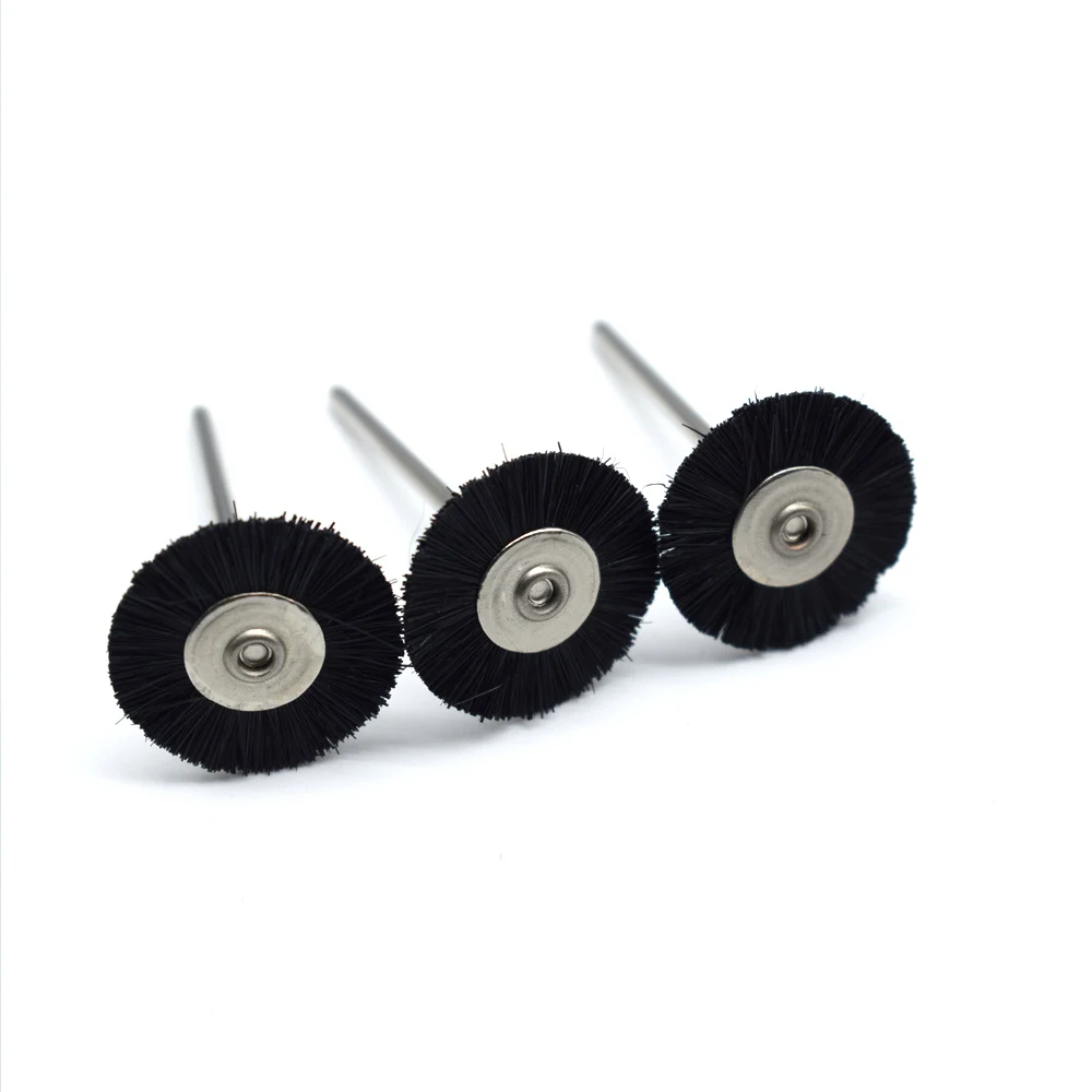 144PCS 쥬얼리 브라운/화이트/블랙 강모 브러쉬 2.35MM 생크 쥬얼리 연마 19/22/25MM