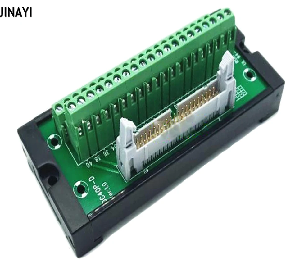 

IDC 40 Pin IDC40 IDC40P Plug Male PCB Terminal Block Breakout PLC Relay Terminals DIN Rail Mounting Adapter Connector