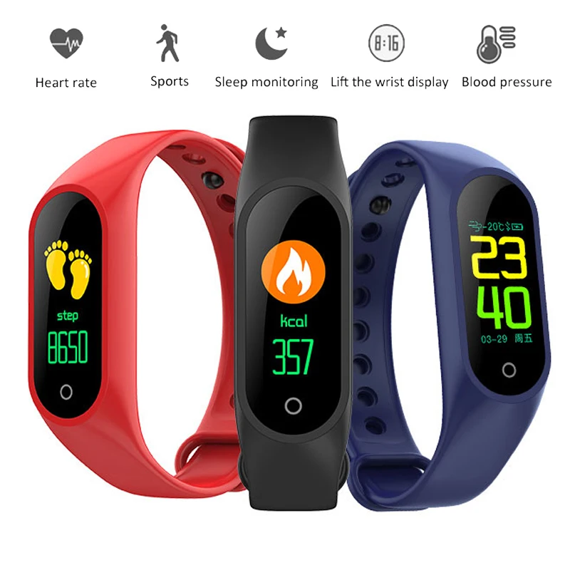 

M3 Sports Smart Band Bracelets Heart Rate Monitor Fitness Activity Tracker Waterproof Wristbands Color Display Bands Wristband