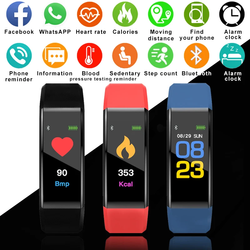 Abbylun Original Smart Bracelet Bluetooth 4.0 Sport Smart Watch with Heart Rate/Blood Monitoring Smart Band For Android iOS 