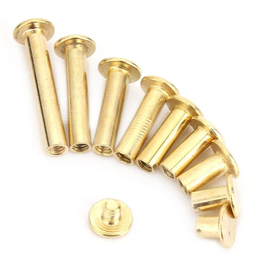 

180pcs Photo Album Blinding Screws Book Butt Docking Rivet Assortment Kit spike rivet remaches de acero M5*8-60mm