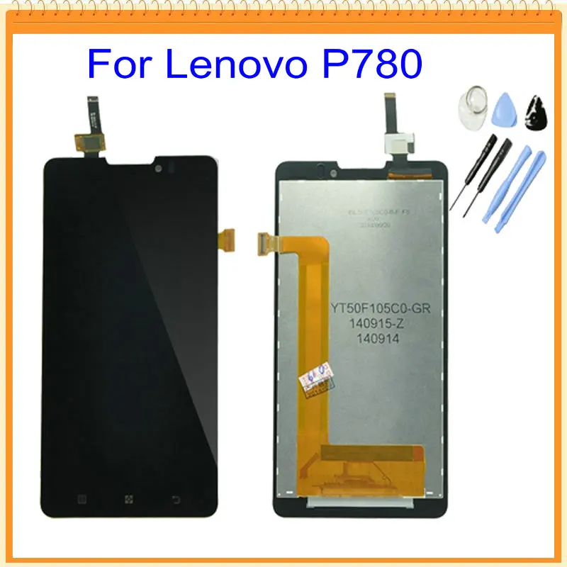 For Lenovo P780 LCD Display with Touch Screen Digitizer Assembly with Logo Tool kits Black Colors