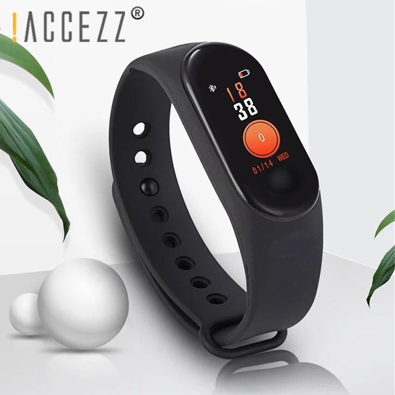 

!ACCEZZ Smart Band Bracelet For Xiaomi Blood Pressure Measurement Colorful Screen Wristband Fitness Tracker M3 For IOS Android