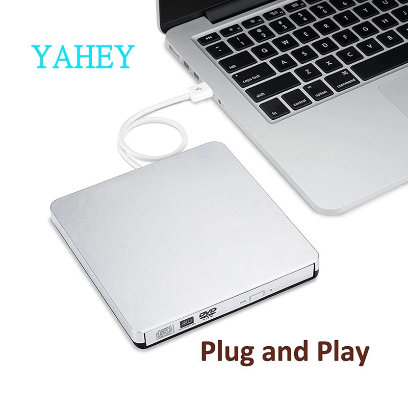 

USB 2.0 External Drive DVD Player DVD RW Recorder Writer Portatil CD VCD ROM Drive for Laptop windows 10/7/8