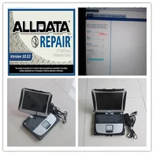 alldata 10.53 and mitchell demand software installed version hdd 1tb laptop toughbook cf19 touch screen with battery windows7