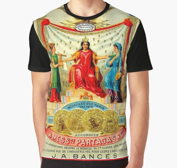

All Over Print 3D Tshirt Men Funny T Shirt CUBAN CIGAR Vintage Advertising Awards Print Full Print Big print Graphic T-Shirt