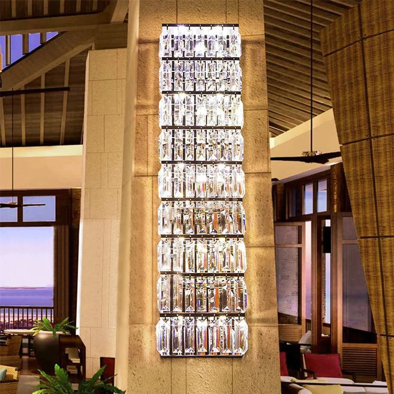 

Crystal Wall Lamp Living Room Bathroom LED Wall Light for Hotel Corridor Custom Hotel Lobby Wall Sconce Bedroom Indoor Lighting