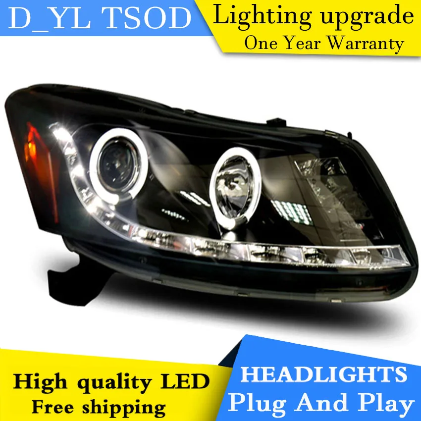 

D_YL Car Styling for Honda accord Headlights 2008-2013 accord LED Headlight DRL Lens Double Beam H7 HID Xenon bi xenon lens