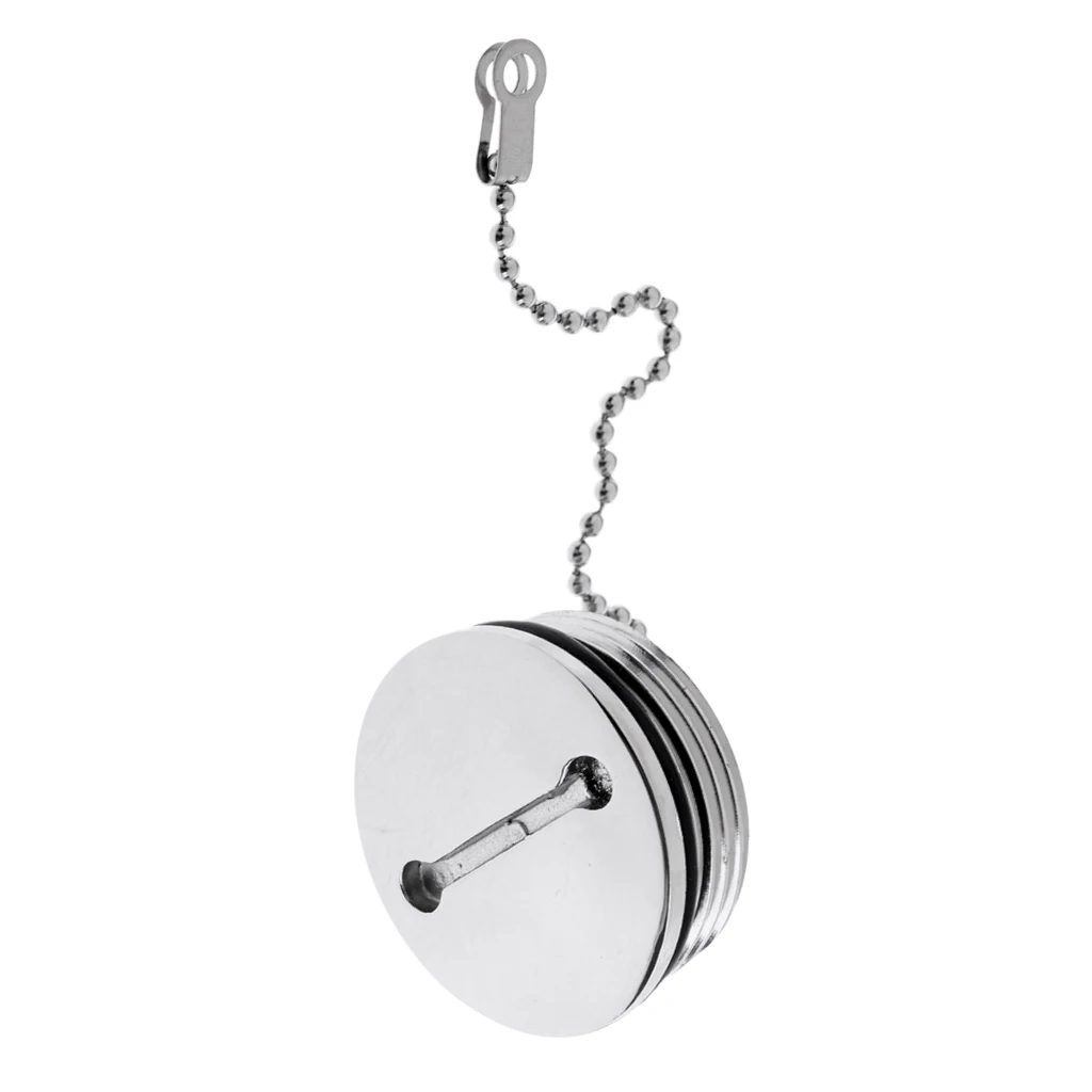 Boat Marine 316 Stainless Steel Slotted Replacement Deck Fill Cap With Durable and Polished Chain 