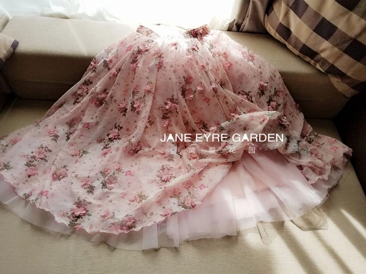 La Plus Dimensions Rose 4xl Maxi Soie De Jupes Et Printemps Fleur D'été Doux Mousseline Femmes 3d En Taille Mignon 2018 Trois Xxxxl Floral Longue PFqtIwx