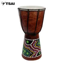 TSAI 4 дюймов Африканский барабан ударный ручной барабан из красного дерева Джамбе Думбек барабанщик с узором чистая козья кожа популярные новейшие