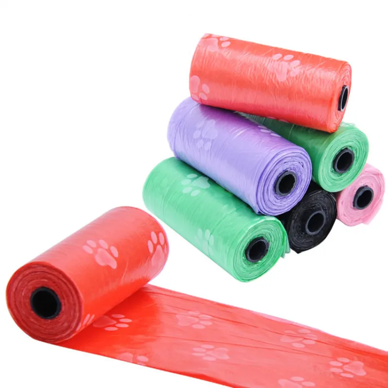 

45pcs 3 rolls Printing Cat Dog Poop Bags Pet Supply Outdoor Home Waste Clean Degradable Refill Garbage Bag