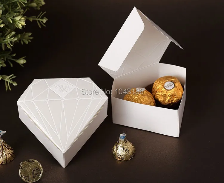 Свадебная коробка для конфет Сладкая коробки в форме алмазов 50 шт./лот|box sponge|box