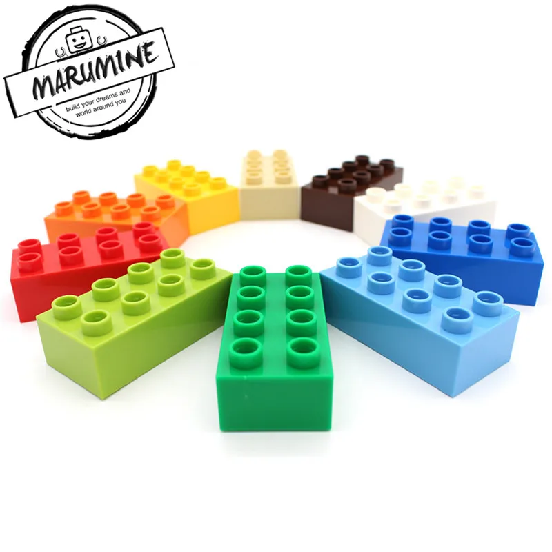 MARUMINE, большие кирпичи, 2x4, Duplo, блок, 30 шт./лот, классический набор, Обучающие игрушки, подарок для детей, сделай сам, набор строительных кирпичей