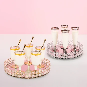 

Cake Pancake Tray Cake Stand Wedding Dessert Table Decoration gold &silver crystal