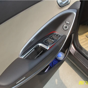 

For Hyundai Santa Fe ix45 2013 2014 2015 Only For Left-handed Driving ABS Matte Window Lift Switch Armrest Cover Trims 4pcs/set