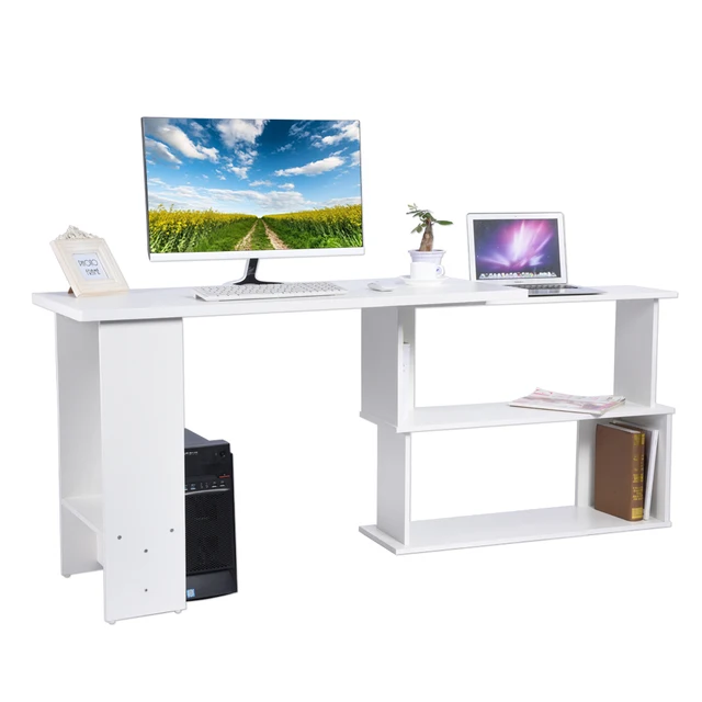 Folding Corner Rotatable Computer Desk L Shape Pc Laptop Table Home Folding Corner Rotatable Computer Desk L Shape Pc Laptop Table Home Office Workstation Kid Study