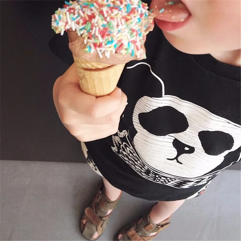 For Boys Girls Sweater T-Shirts Clothes Autumn Winter New Panda Bear Printing Tops Kids Sweatershirt Tees Clothing Full Sleeve 06