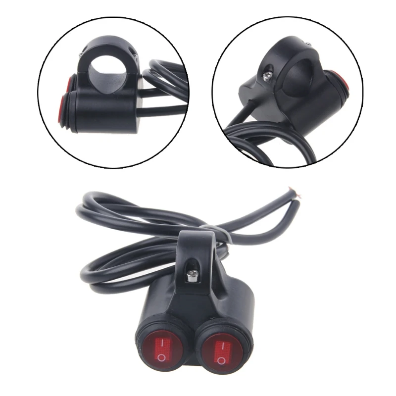 

Waterproof 12V 16A Motorcycle 22mm 2 Way Handlebar Headlight Switch w/Indicator Light 10166