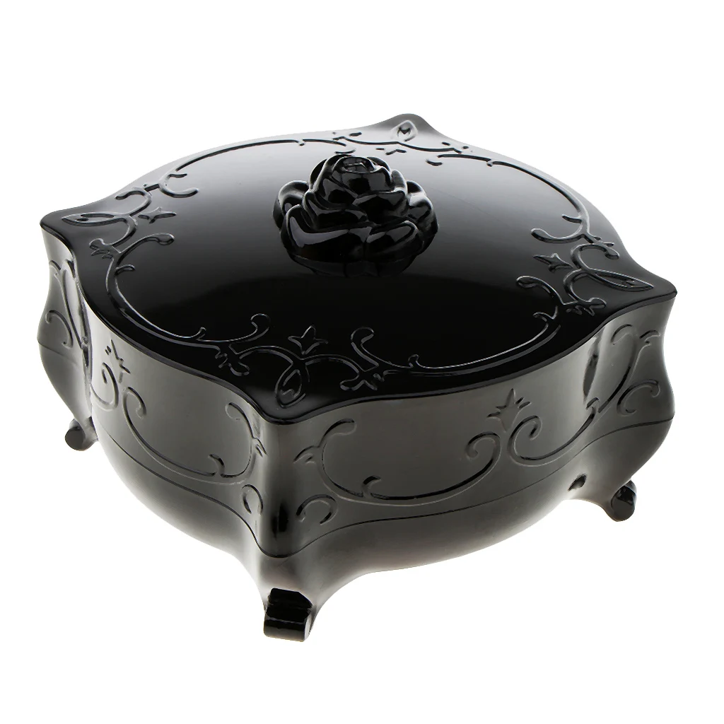 Vintage  Makeup Tools Loose Powder Box Sponge Puff Pad Storage Case Vintage Rose Flower Pattern Beautiful & Elegant Design