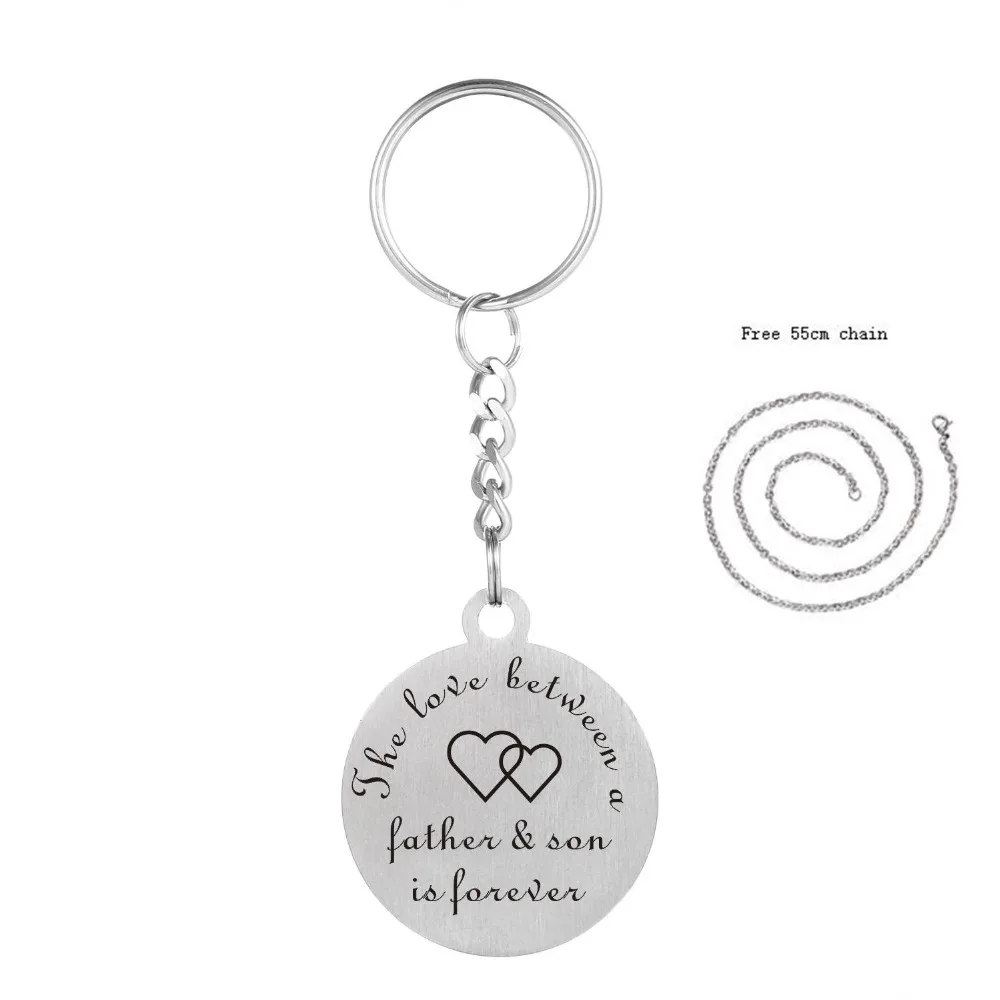 

Stainless Steel Keychain Love Between a Father & Son is Forever Key Ring Bag charm Keychain Car Keyring Men Jewelry Dropshippin