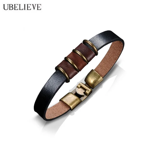 Hot New 21cm Men Leather Bracelet U Believe Brown Braided Wrap Hot New 21cm Men Leather Bracelet U Believe Brown Braided Wrap Bangles Jewelry Fashion Steel