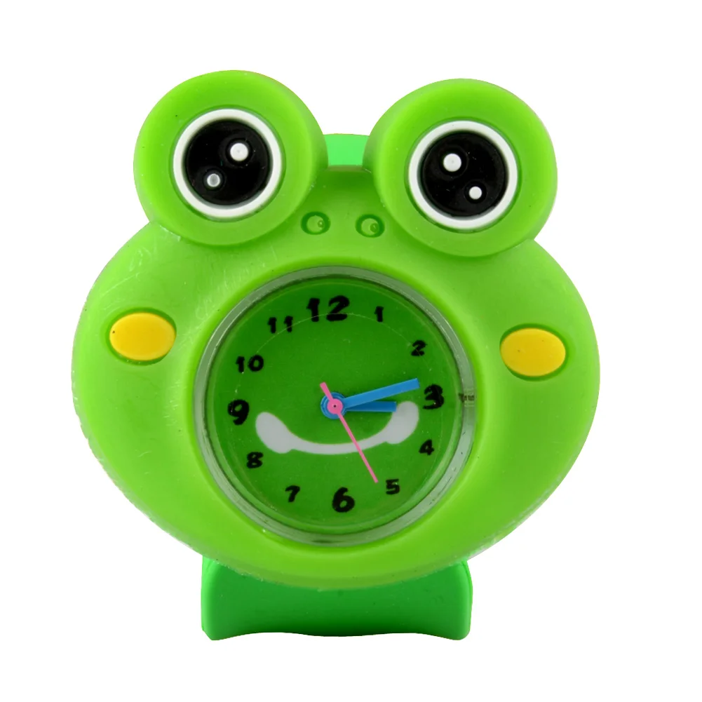 Frog Детские часы Relogio Infantil, детские часы с 3D изображением животных, резиновые кварцевые детские часы для девочек и мальчиков, милые часы Reloj Relogio Montre - Цвет: Frog