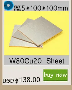 10*100*100 Вольфрам Медь сплав Простыни w80cu20 W80 тарелка точечная Сварка электродом упаковки Материал Сертификат iso Бесплатная доставка