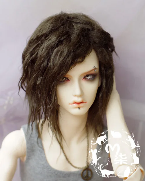 

BJD Doll Wig for 1/6 YOSD 1/4 MSD, 1/3 SD Uncle Algae Brown Long wig HH45